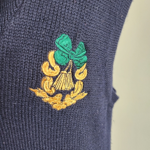 The Eagle's Eye Vintage 90s 100% Wool Academia Preppy Sweater Vest Size Medium - Picture 5 of 11